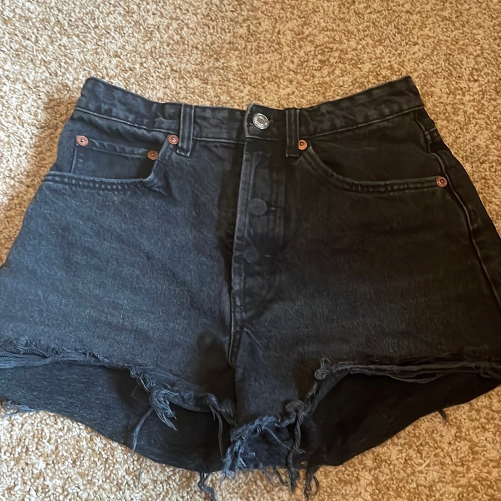 Zara black jean shorts